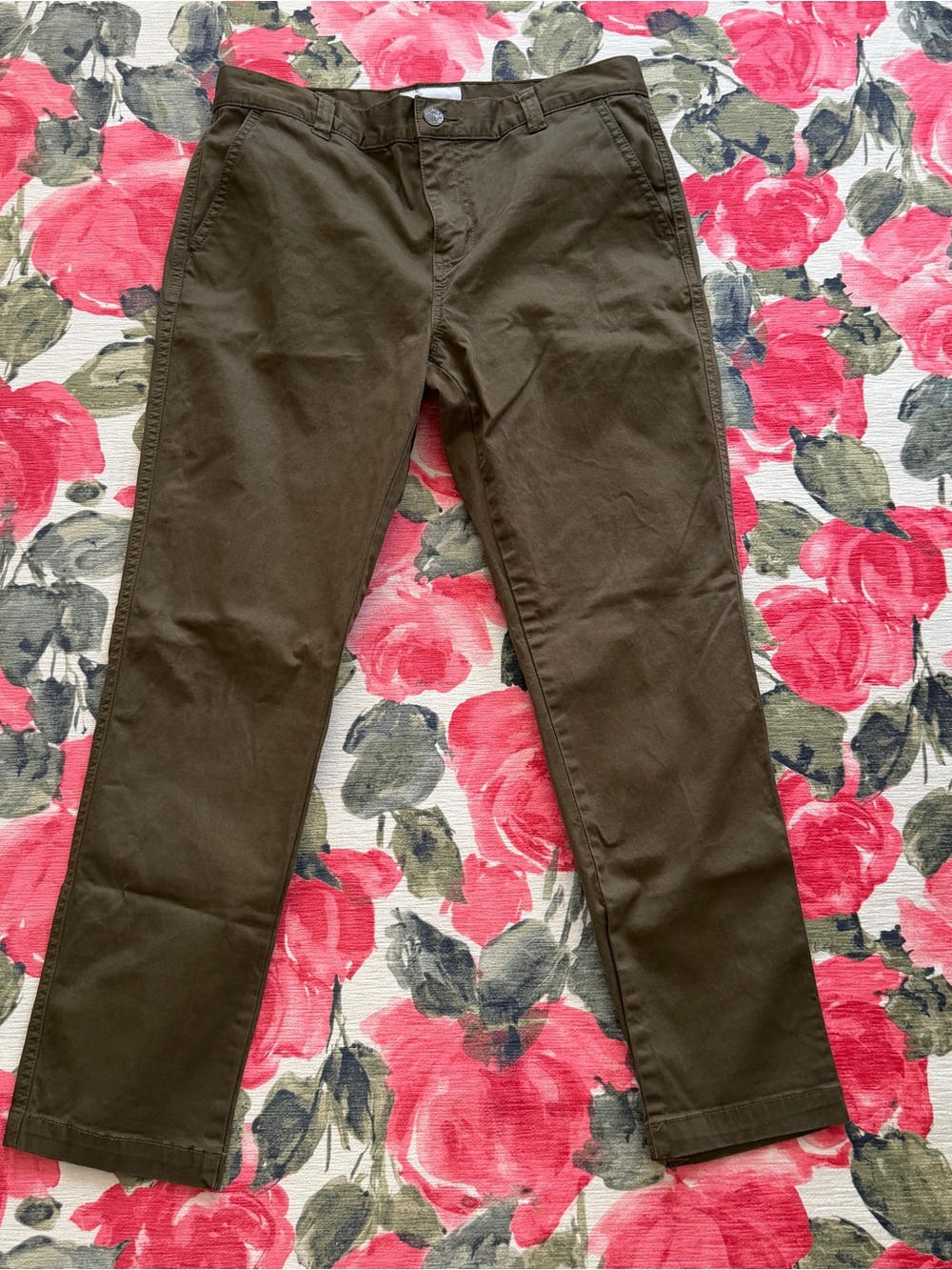 Current/Elliott Olive Utility Straight Leg Pants